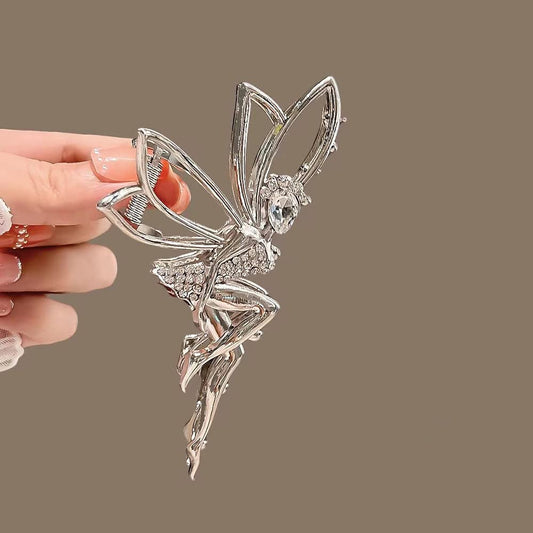 Fairy Rhinestone Silver Hair Accessories: Elf Crystal Hairpins, Metal Clips, and Barrettes for Girls and Women