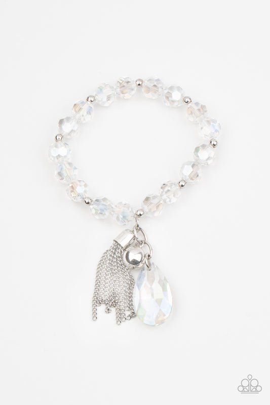 Leaving So SWOON? - Clear Beaded Tassel Bracelet