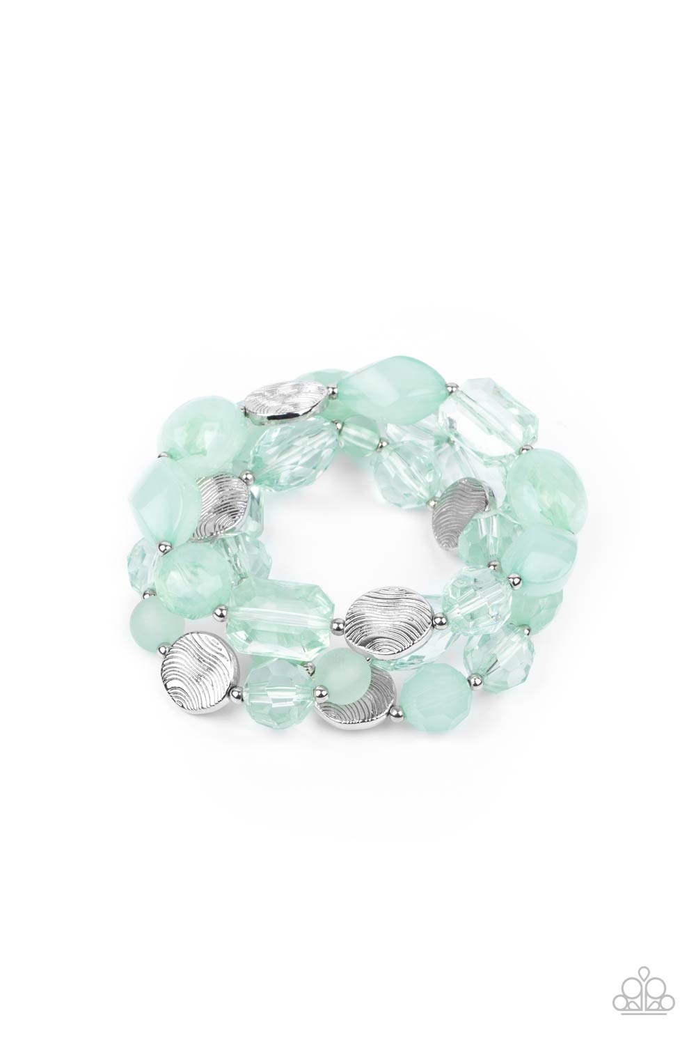 Oceanside Bliss - Opaque Ash Crystal-like Beaded Bracelet