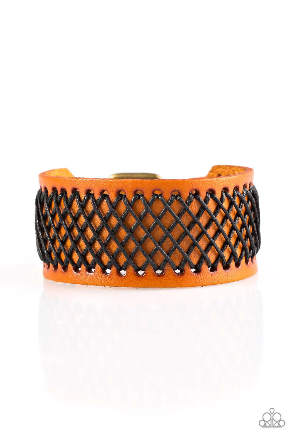 Cross The Line - Brown Leather Men's Bracelet