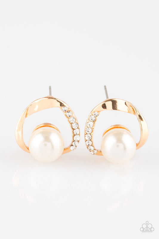 Stylishly Suave - Gold Post Earrings