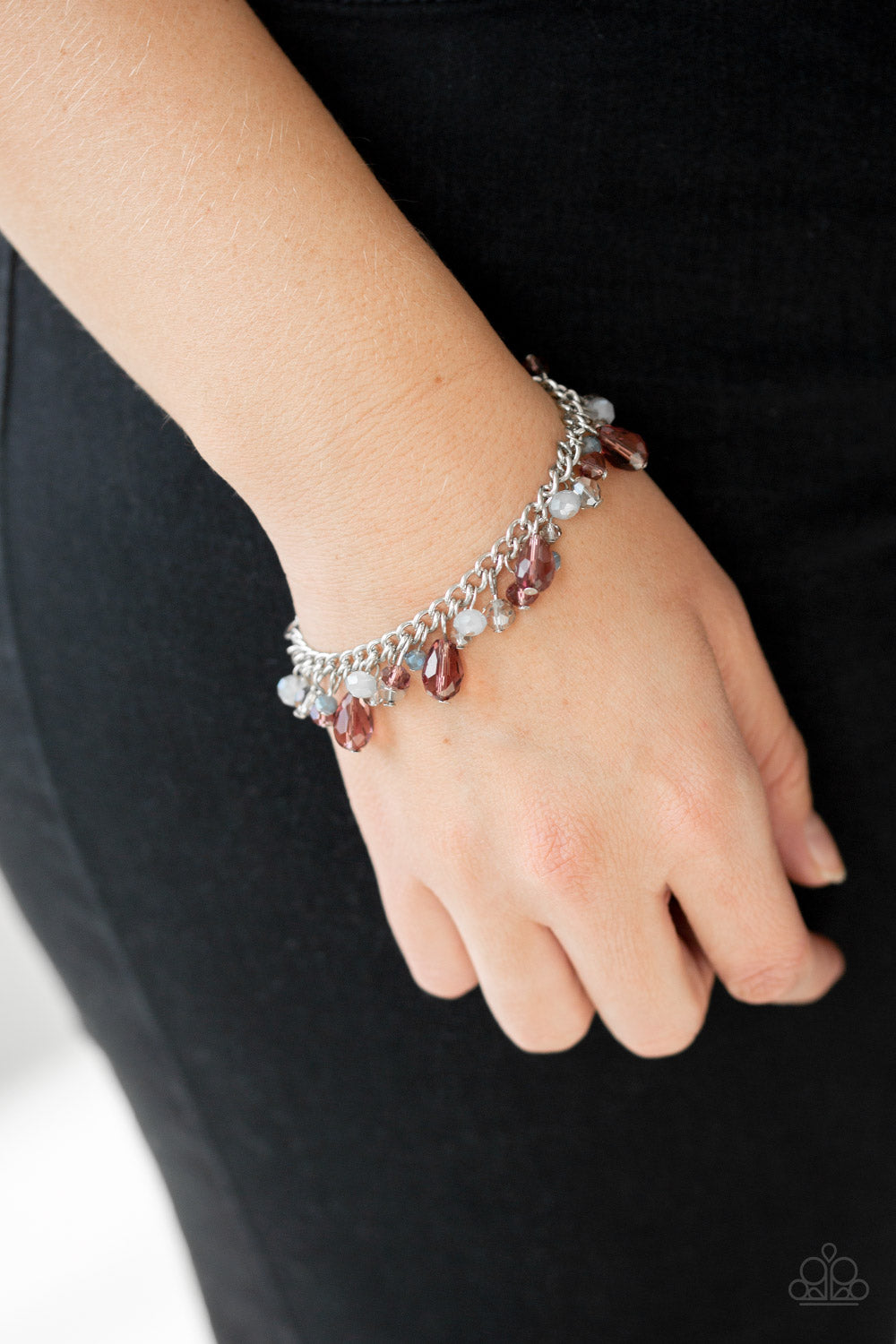 Catwalk Crawl - Purple & Gray Beaded Bracelet