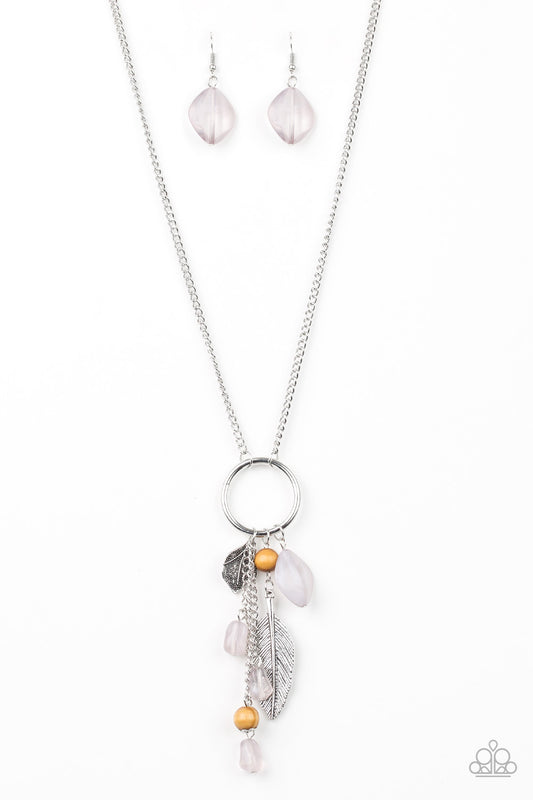 Sky High Style - Silver Feather Charm Necklace