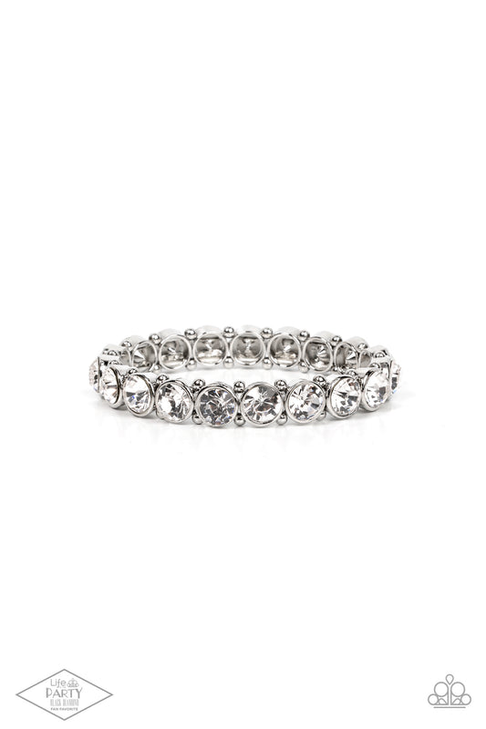 Sugar-Coated Sparkle - White White Rhinestone Bracelet