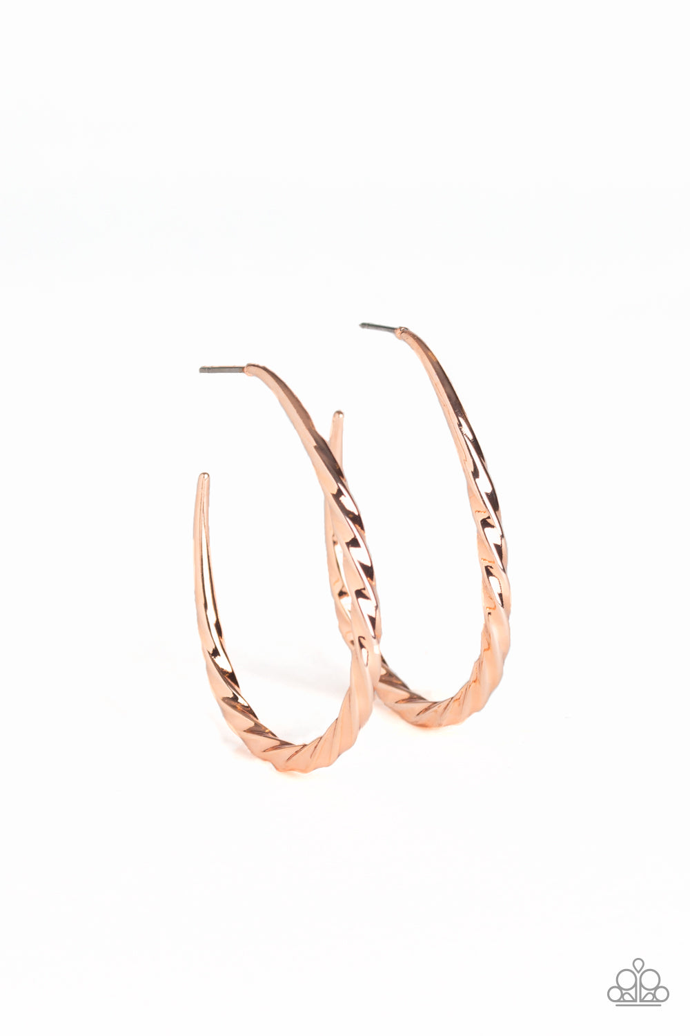 Twisted Edge - Rose Gold Hoop Earrings