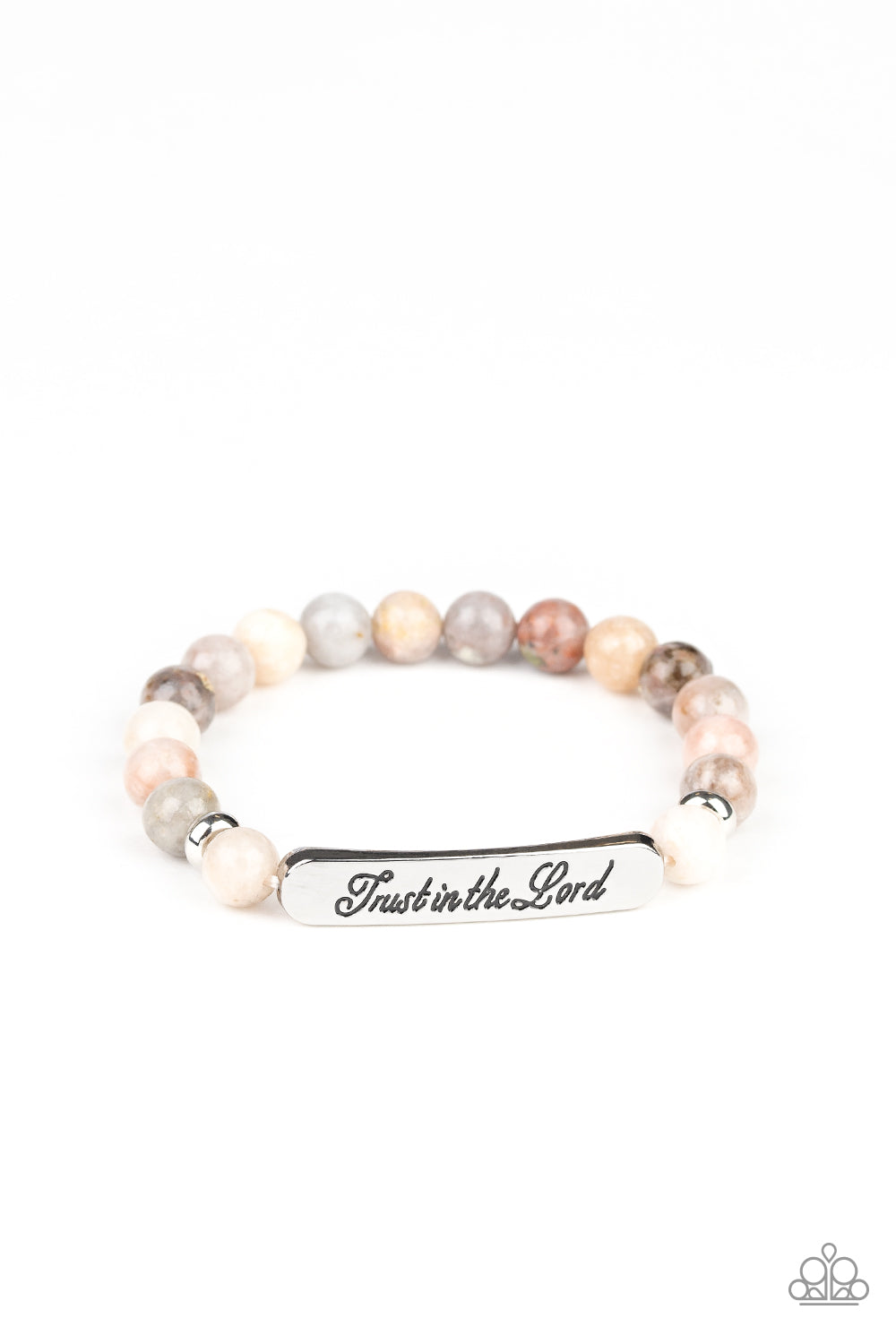 Keep The Trust - Multi Stone Bead Stretch Faith Braclet