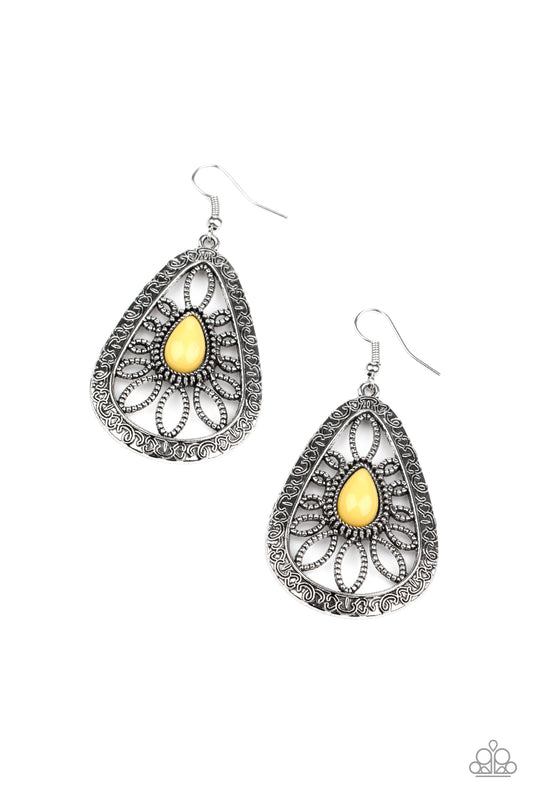 Floral Frill - Yellow Earrings