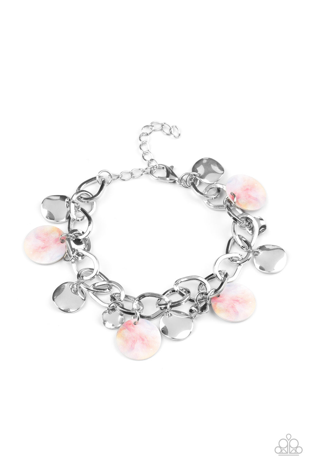 Tie Dye Drama Necklace with Matching Teasingly Tie Dye Bracelet - Pink Jewelry Set