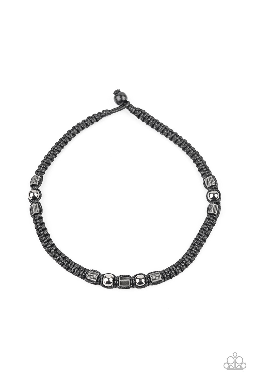 Take a Trek - Black & Silver Beaded Men's Necklace