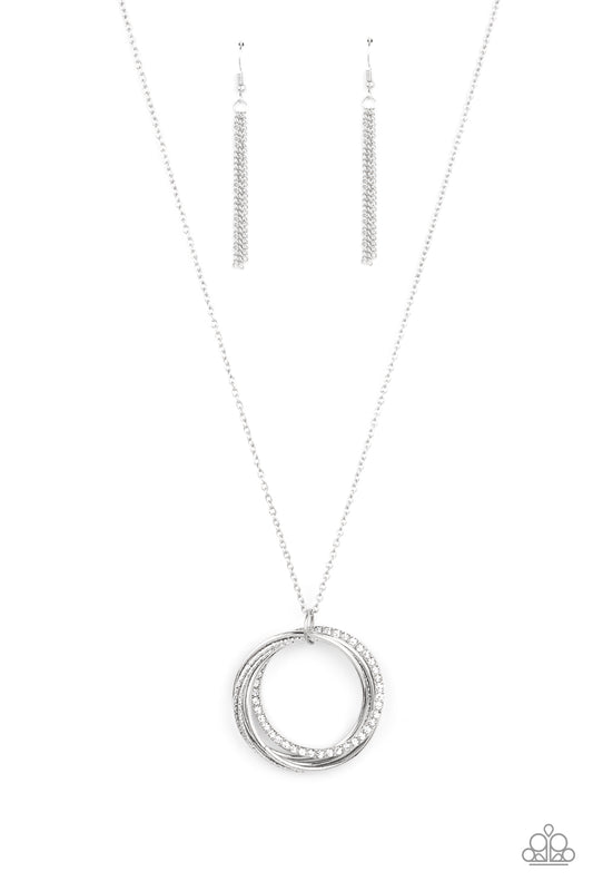 Harmonic Halos - White Interlocking Pendant Necklace