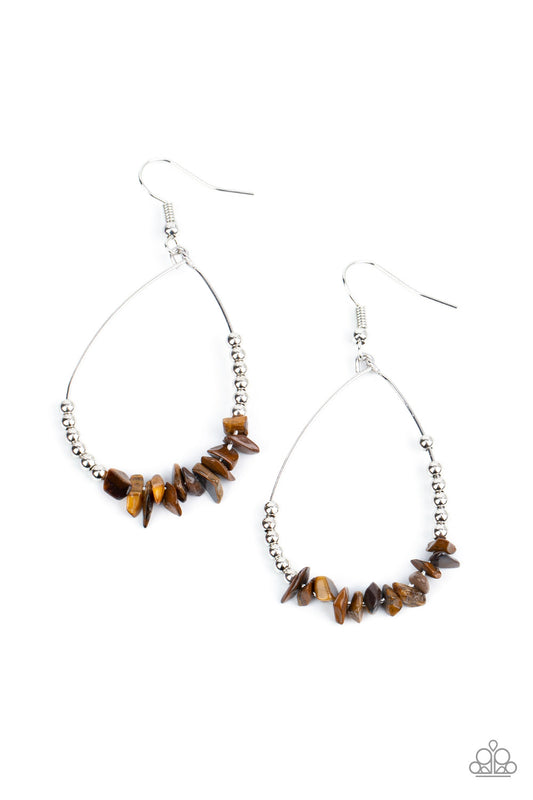 Come Out of Your SHALE - Tiger's Eye Rock Bead Earrings