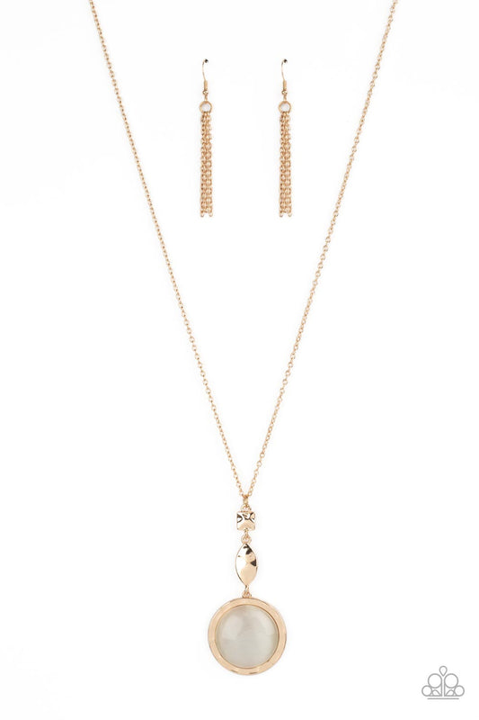 Magic Carpet Cruise - Gold Cat's Eye Stone Pendant Necklace