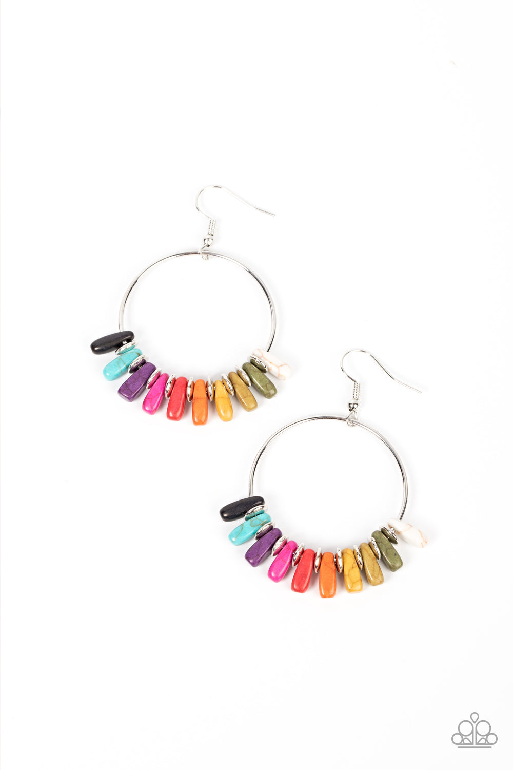 Earthy Ensemble - Multi Colored Stone Bead Earrings