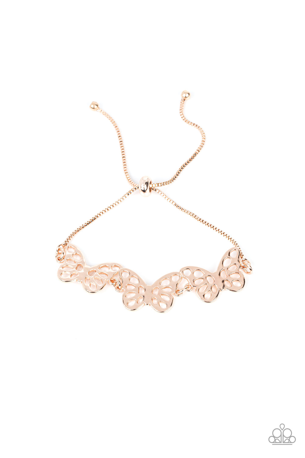 Put a WING on It - Rose Gold Butterfly Lariot Bracelet