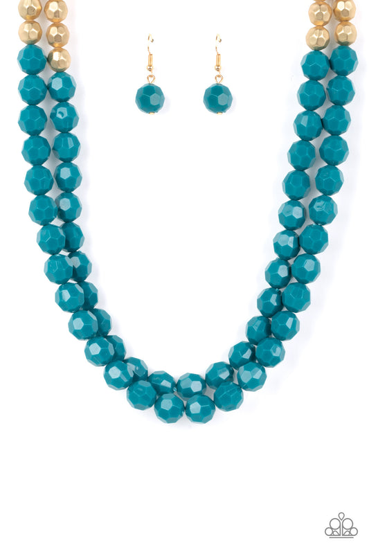Greco Getaway & Grecian Glamour - Blue Beaded Necklace with matching bracelet