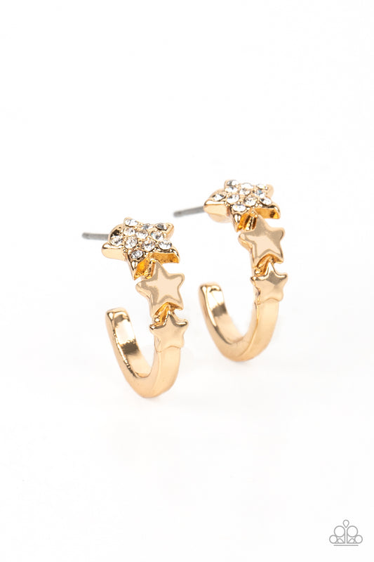 Starfish Showpiece - Gold Hoop Earrings