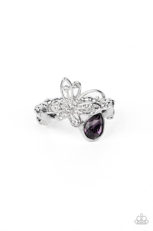 Flawless Flutter - Purple Butterfly Ring