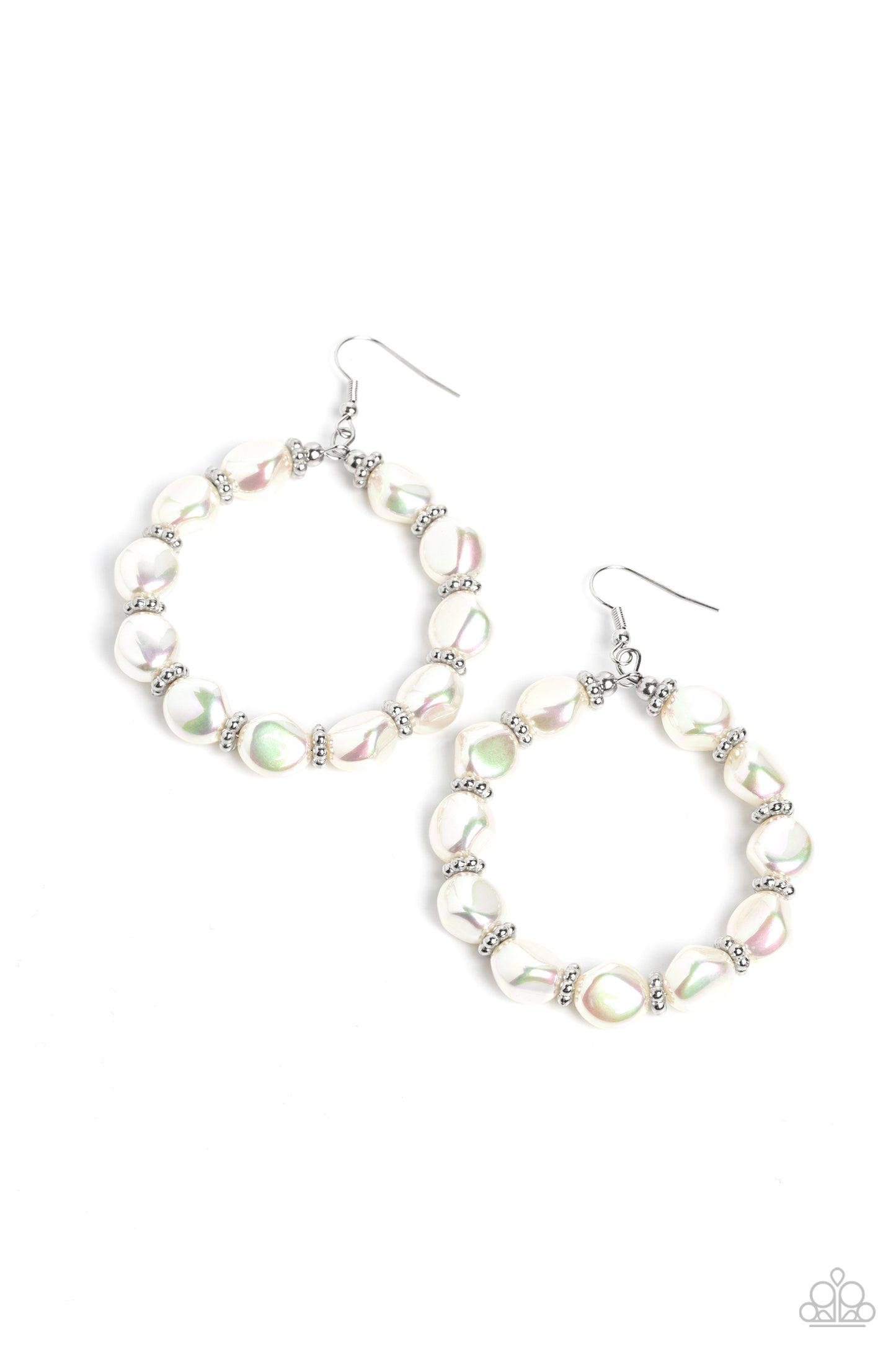 The PEARL Next Door - White Peal Bead Hoop Earrings
