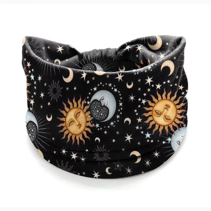 Bohemia Print Wide Headbands New Vintage Elastic Knot Turban Headwrap for Women Girls Soft Print Yoga Bandana Hair Accessories
