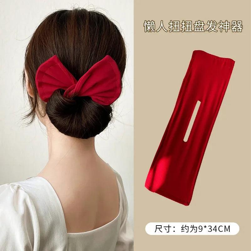 Women'S Bow-Shaped Hairpin Device Sweet and Lovely Hairpin Fast Hair Bun Hair Styling Tools Braid Hair Accessories