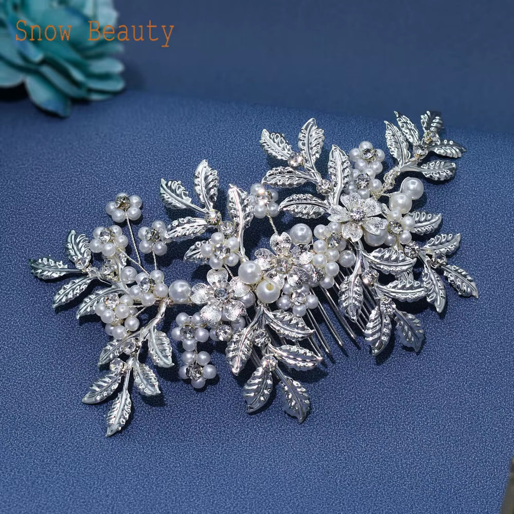DZ061 Fashion Bride Headpiece Zircon Wedding Comb with Cubic Luxury Barrettes Hairband Wedding Hair Accessories Bridal Crowns
