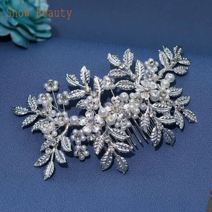 DZ061 Fashion Bride Headpiece Zircon Wedding Comb with Cubic Luxury Barrettes Hairband Wedding Hair Accessories Bridal Crowns