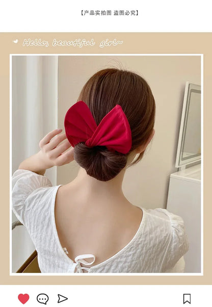 Women'S Bow-Shaped Hairpin Device Sweet and Lovely Hairpin Fast Hair Bun Hair Styling Tools Braid Hair Accessories