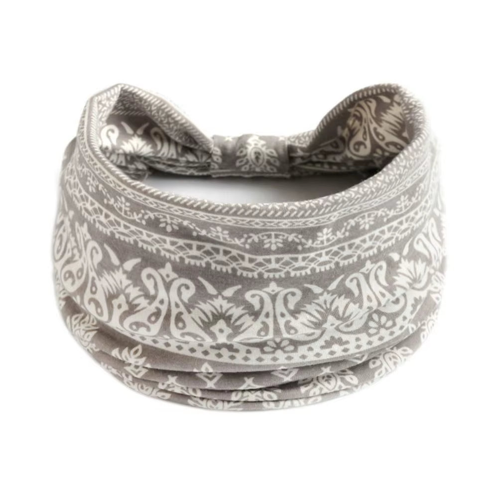 Bohemia Print Wide Headbands New Vintage Elastic Knot Turban Headwrap for Women Girls Soft Print Yoga Bandana Hair Accessories
