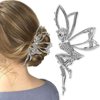 Fairy Rhinestone Silver Hair Accessories: Elf Crystal Hairpins, Metal Clips, and Barrettes for Girls and Women