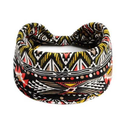 Bohemia Print Wide Headbands New Vintage Elastic Knot Turban Headwrap for Women Girls Soft Print Yoga Bandana Hair Accessories