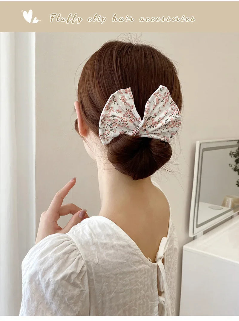 Women'S Bow-Shaped Hairpin Device Sweet and Lovely Hairpin Fast Hair Bun Hair Styling Tools Braid Hair Accessories