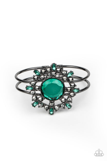 Elaborate Elegance - Green and Hematite Bloom Bracelet