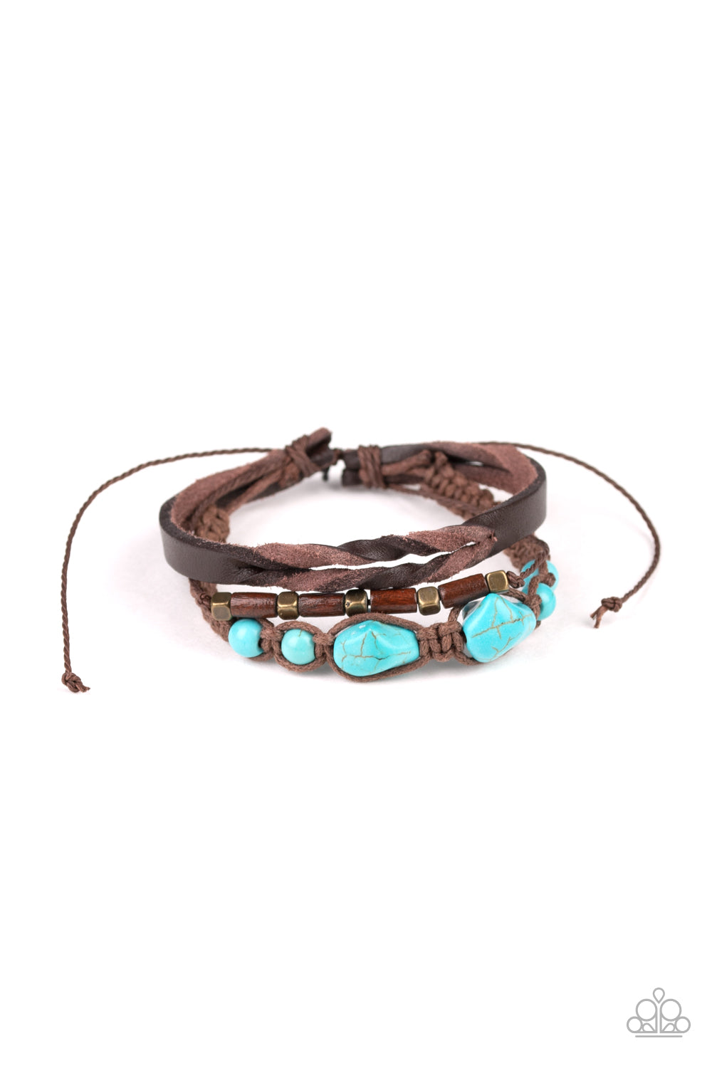 Trail Magic - Blue Turquoise Leather Bracelet