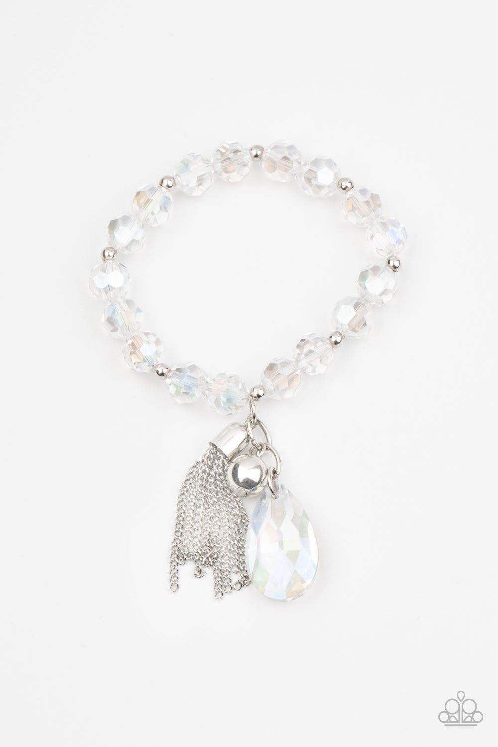 Leaving So SWOON? - Clear Beaded Tassel Bracelet