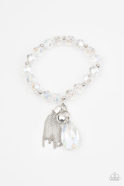 Leaving So SWOON? - Clear Beaded Tassel Bracelet
