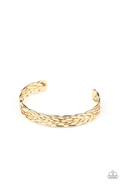 Magnetic Maven - Gold Men's Cuff Bracelet