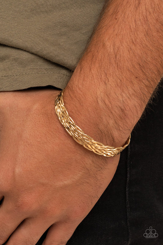 Magnetic Maven - Gold Men's Cuff Bracelet