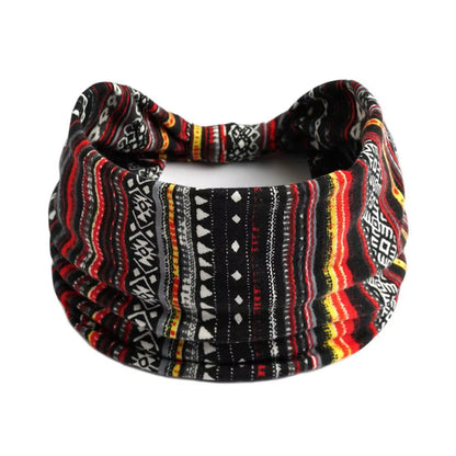 Bohemia Print Wide Headbands New Vintage Elastic Knot Turban Headwrap for Women Girls Soft Print Yoga Bandana Hair Accessories