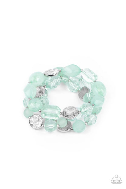 Oceanside Bliss - Opaque Ash Crystal-like Beaded Bracelet