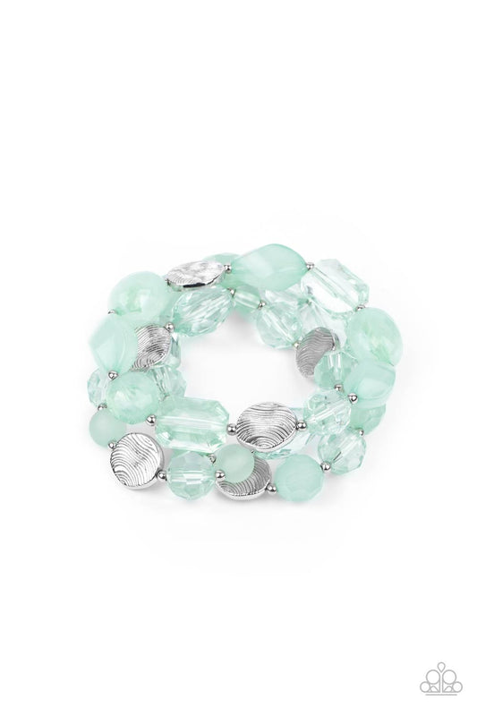 Oceanside Bliss - Opaque Ash Crystal-like Beaded Bracelet