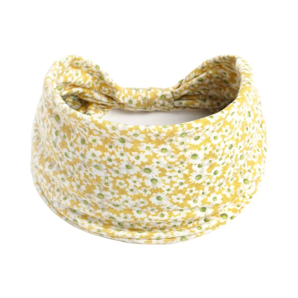Bohemia Print Wide Headbands New Vintage Elastic Knot Turban Headwrap for Women Girls Soft Print Yoga Bandana Hair Accessories
