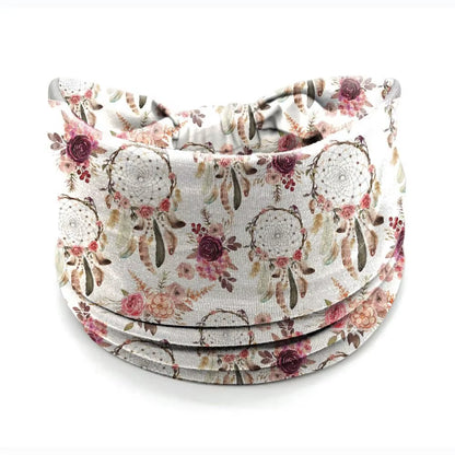 Bohemia Print Wide Headbands New Vintage Elastic Knot Turban Headwrap for Women Girls Soft Print Yoga Bandana Hair Accessories
