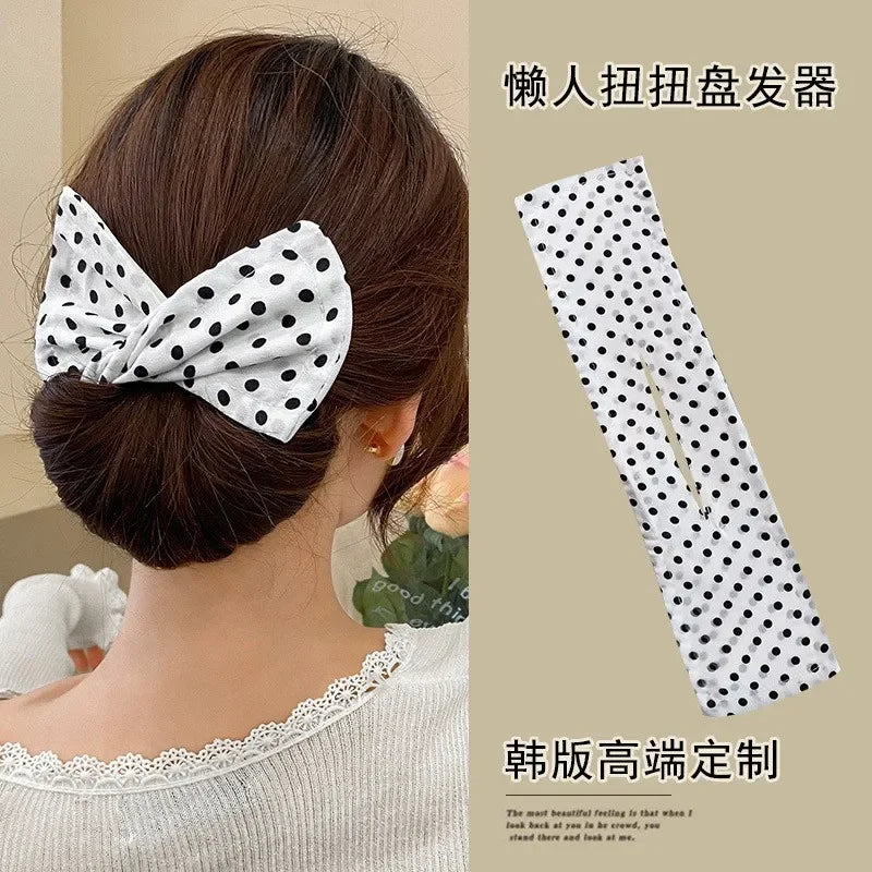 Women'S Bow-Shaped Hairpin Device Sweet and Lovely Hairpin Fast Hair Bun Hair Styling Tools Braid Hair Accessories