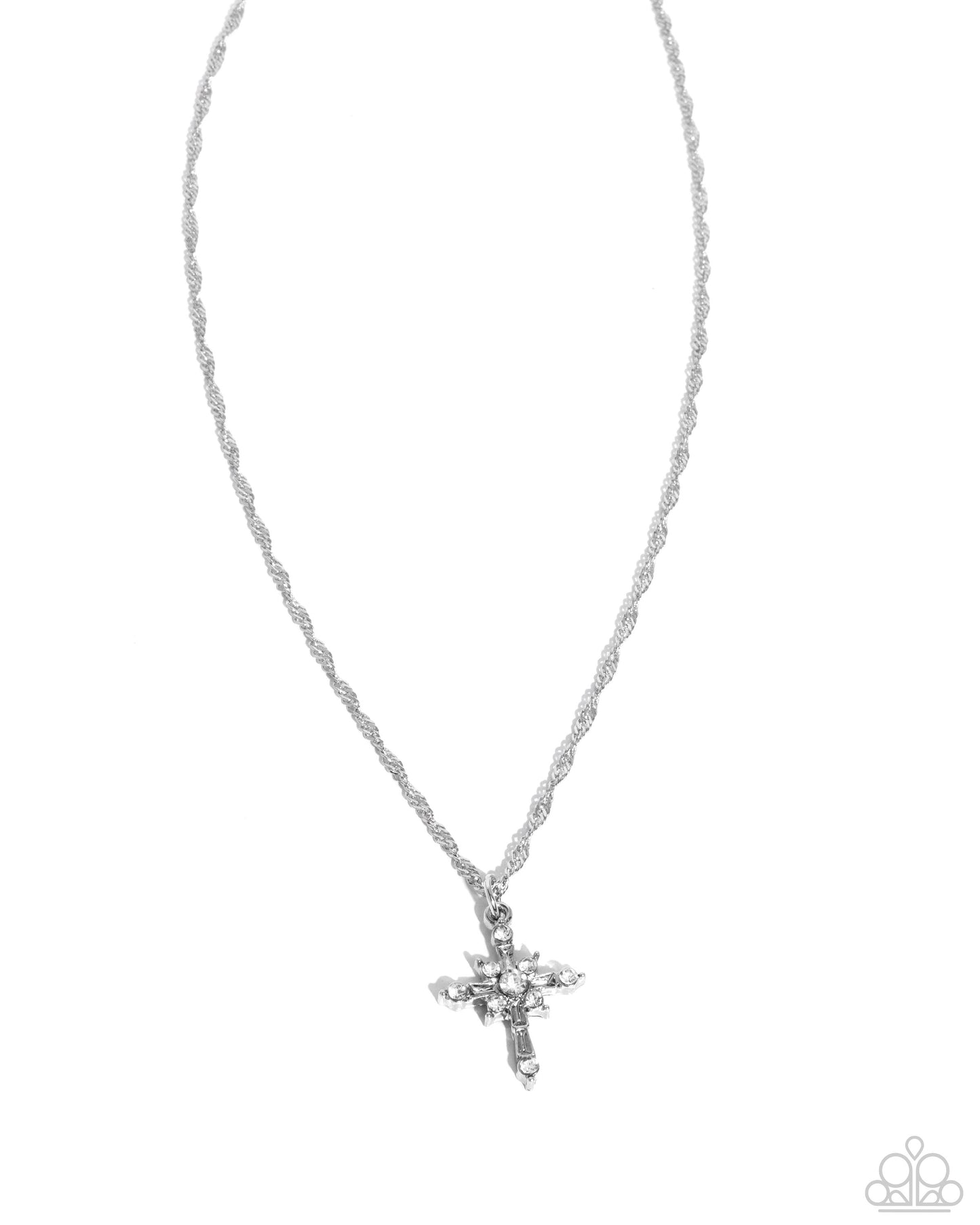 Graceful Glory - White Cross Necklace