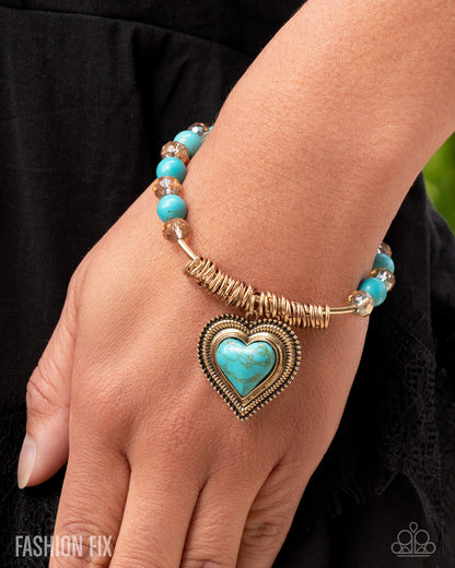 Horseshoe Heartthrob & Besotted Badlands - Antiqued Gold and Turquoise 2 Piece Set