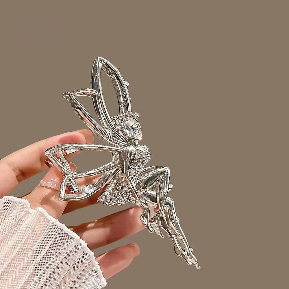 Fairy Rhinestone Silver Hair Accessories: Elf Crystal Hairpins, Metal Clips, and Barrettes for Girls and Women