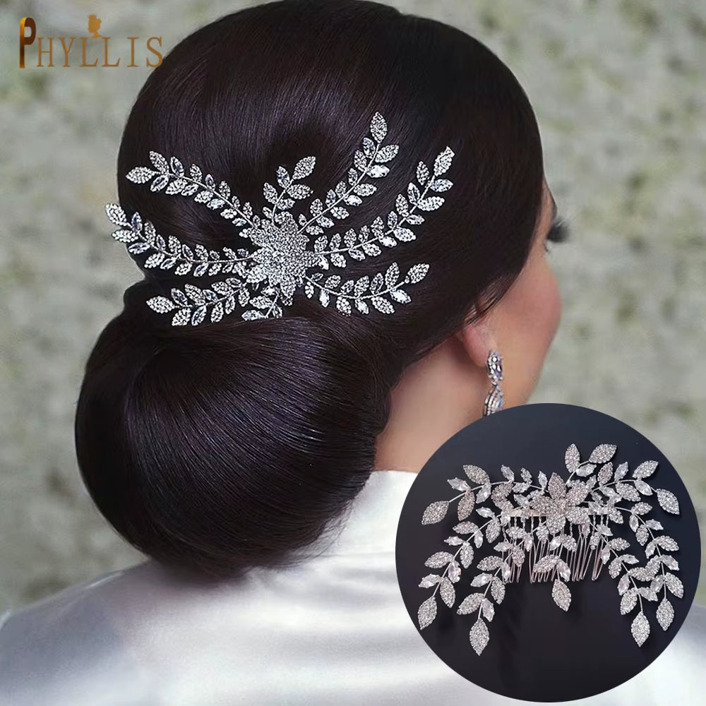 DZ061 Fashion Bride Headpiece Zircon Wedding Comb with Cubic Luxury Barrettes Hairband Wedding Hair Accessories Bridal Crowns