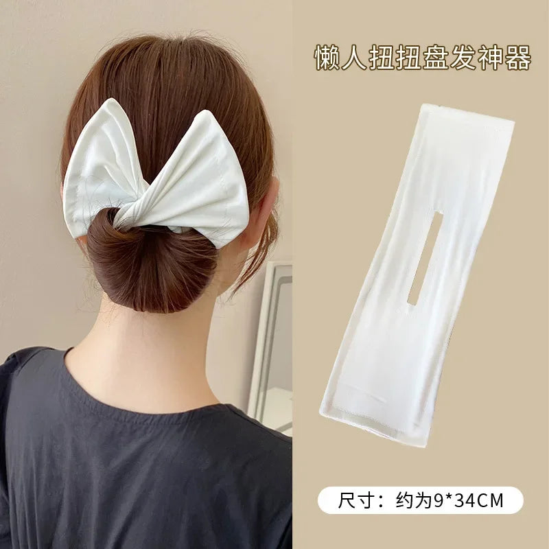 Women'S Bow-Shaped Hairpin Device Sweet and Lovely Hairpin Fast Hair Bun Hair Styling Tools Braid Hair Accessories