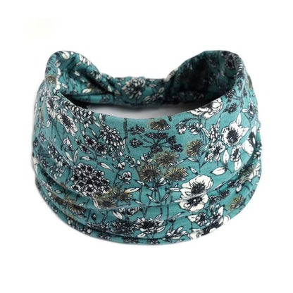 Bohemia Print Wide Headbands New Vintage Elastic Knot Turban Headwrap for Women Girls Soft Print Yoga Bandana Hair Accessories