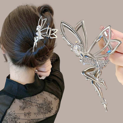 Fairy Rhinestone Silver Hair Accessories: Elf Crystal Hairpins, Metal Clips, and Barrettes for Girls and Women